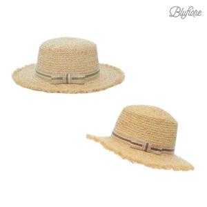 [블루피오레] 린넨 리본 라피아 밀집모자 BFH436
