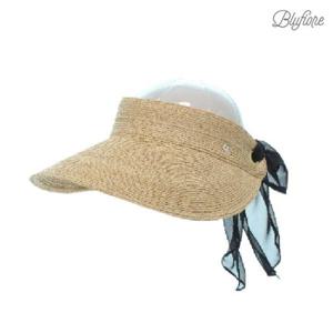 [블루피오레] 라피아 블랙쉬폰리본 썬캡모자 BFH451