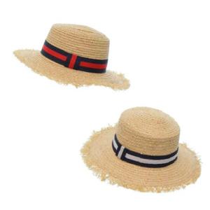 [블루피오레] 스트라이프 리본 밀집 페도라 BFH507