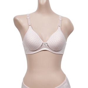 [글로리][1657BR]도트패턴 노와이어 몰드 A컵 브라