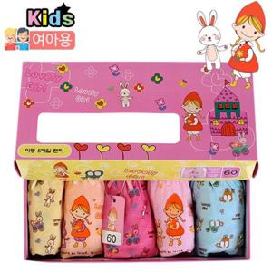 [아동팬티] SGKG001 러블리걸 여삼각 5매/유아팬티/여아팬티