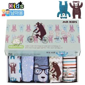 [아동팬티] 물랑키즈 베어 남삼각 5매/남아팬티/유아팬티