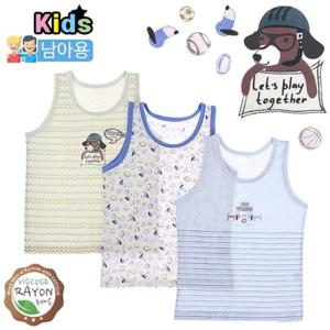 [아동런닝] 물랑키즈 럭키도기 남런닝 3매/남아런닝/유아런닝