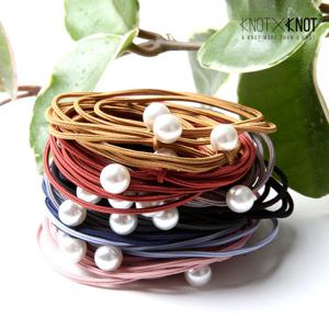 [KNOTXKNOT] 10 pcs 진주포인트 삼중머리끈