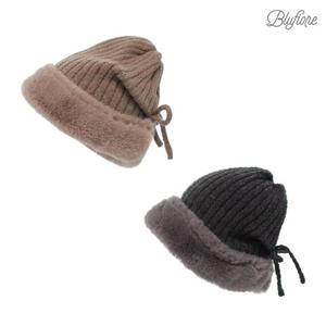 [블루피오레] 인조밍크 뒷주름 리본 비니 BFH646