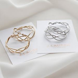 제이로렌 9M02600 웨이브 베이직 꼬임 링귀걸이