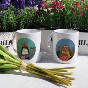 아트박스/꾸밈 cf883-디자인머그컵2p-크리스마스를맞이한동물