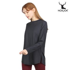 녹족 요가복 필라테스복 엘라 루즈핏 긴팔티 블랙