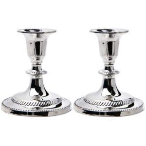 캔들조이 미니 실버 1봉 촛대 2개 테이퍼 양초용