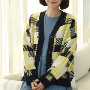 [웬디즈갤러리]3색 체크 가디건 UCD006