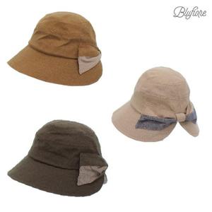 [블루피오레] 투톤 리본 린넨 버킷햇 모자 BFH715