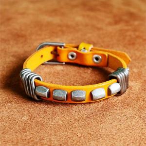 앤브로치 리벳 가죽팔찌/BLL0921LBR03/남자팔찌