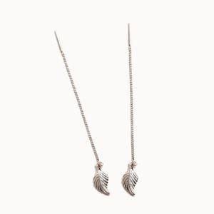 제이로렌 0M03235 나뭇잎 롱체인 실버 귀걸이