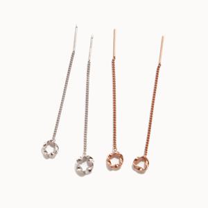 제이로렌  0M03237 꽈배기링 롱체인 실버 귀걸이