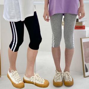 [제니]제니 JN 7부 두줄 레깅스 여름 여아 주니어 초등학생 고탄력 스판 쫄바지