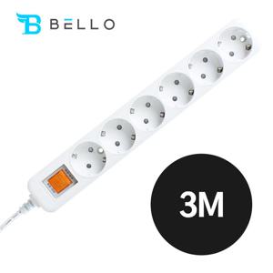 현대일렉트릭 접지 메인스위치 6구 3m 멀티탭