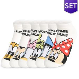 [쿠비카]디즈니 프렌즈 스니커즈 여성양말 5족 F212