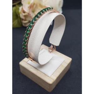 [갤러리민] 프렌치 그린 큐빅 뱅글 팔찌/체인팔찌/여성팔찌