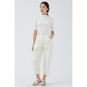 보이핏 배기 데님 팬츠 크림