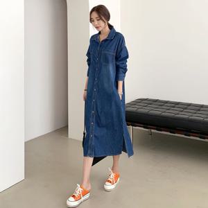 [키첼] 솔리 셔츠 데님원피스