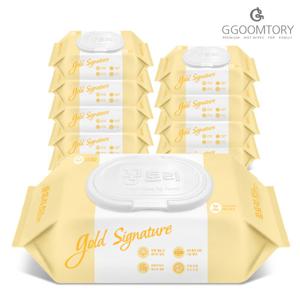 꿈토리물티슈 더 도톰한 골드 65gsm 엠보 60매 캡형 10팩