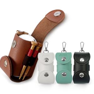 [바로골프]바로스포츠 가죽 골프공주머니 골프 볼케이스 볼주머