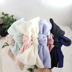 왕 리본 새틴 웨딩소품 파스텔톤 머리띠 헤어밴드 8컬러