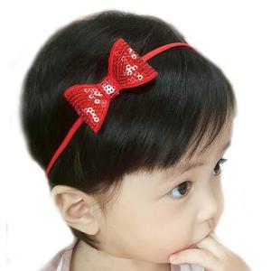 [아랑로랑] 스팽글 꼬망리본 스키니 아기헤어밴드