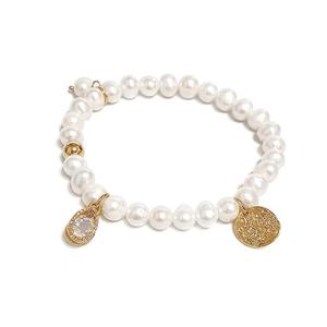 그레이스켈리 핸드메이드 참장식 담수진주 팔찌 BZ420