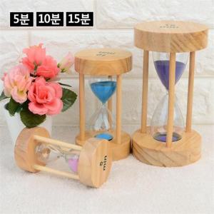 10분 심플 모래시계 원형 원목 데코 타이머 시간관리