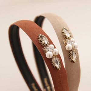제이로렌 H0548 큐빅 진주 패브릭 헤어 머리띠