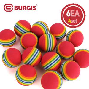 [버지스]버지스 휘둘러 무지개 스펀지 연습용 골프공 24구