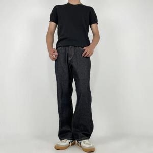 와이드 생지 블랙 청바지