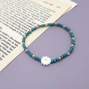 그레이스켈리 자개꽃 블루 비즈 팔찌 BZ433