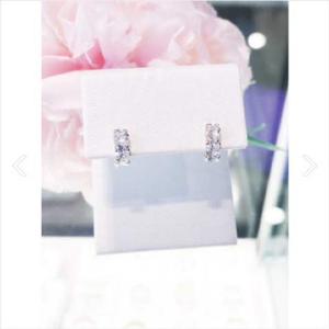 미니골드 14k 프랑 화이트 귀걸이 EMSM4876