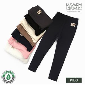 마밤 오가닉 도톰한 아동 골지레깅스 9부 올블랙