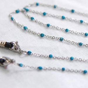 변색X 써지컬스틸 펄블루체인 안경줄 마스크스트랩