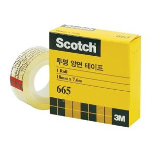 오피스 3M 스카치 투명 양면 테이프 리필 665 18mmX7.6M