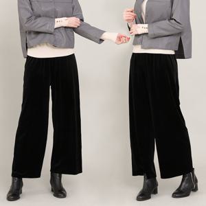 애비뉴투지 엄마옷 벨벳 와이드 허리밴드 봄 가을 통바지 P09134