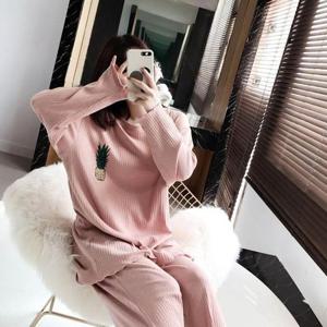 [이경희]  핑크 긴팔 파자마 예쁜 홈웨어 라운지 빅사이즈