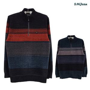 SMJ1414 부드러운 기모 집업 티셔츠 남자 겨울 집업티 중년 남성