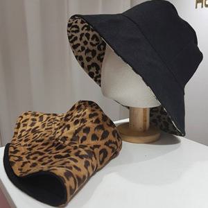 [블루피오레] 모직양면 호피 스웨이드 벙거지 모자 BFH1079