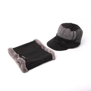 넥워머 니트 챙모자 세트(블랙)/털모자 겨울모자