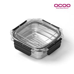 오쿠 클린 스텐 밀폐용기 500ml 정사각돔 1호 OCS-FC500