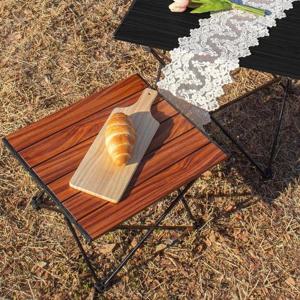 캠핑 경량 접이식 차박 롤 테이블 책상 LU-148 (우드/대형)