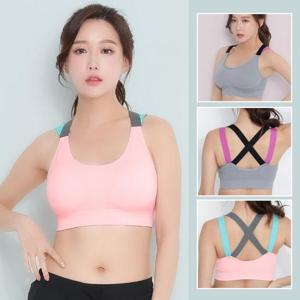 요가탑 노와이어 다 이어트 스포츠브라탑   레인보우