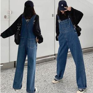 [드림HS몰] 멜빵청바지 와일드 통바지 진청 점프