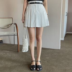 멜리나 린넨 플리츠 밴딩 미니스커트 [tsk0122]