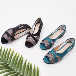 4cm 굽 중년 여성 발편한 단화 여름 슈즈 (2color)