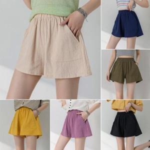 [깨비몰] 여성 데일리 린넨 큐롯팬츠 허리밴딩 마반바지